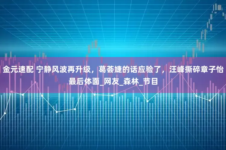 金元速配 宁静风波再升级，葛荟婕的话应验了，汪峰撕碎章子怡最后体面_网友_森林_节目